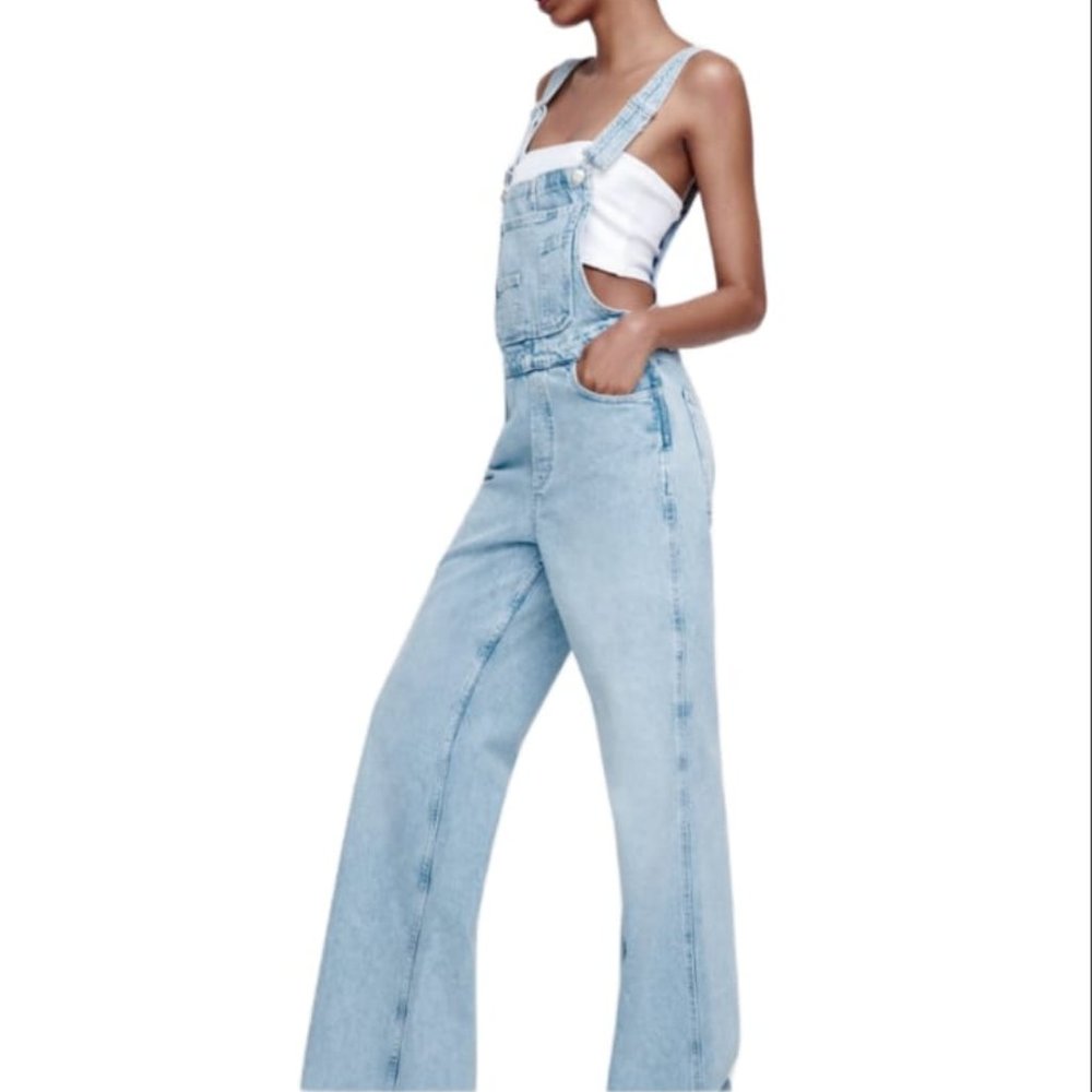 ZARA DENIM OVERALL LIGHT BLUE | 6688/204 SIZE L